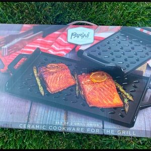 (2 Piece Set) NEW Parini Ceramic Cookware Grill Grids